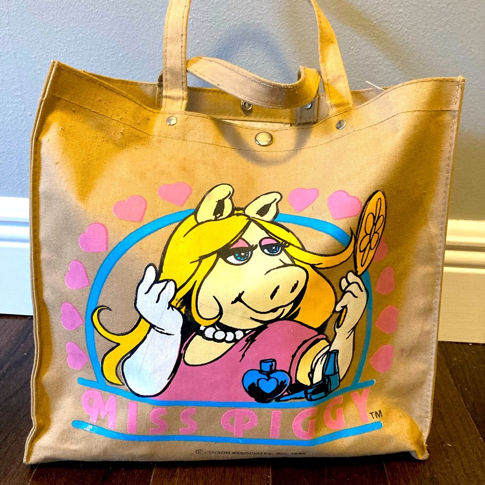 Vintage Miss Piggy Canvas Tote Bag